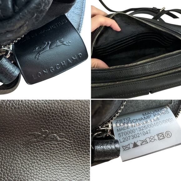 Rare‎ Longchamp Le Foulonne Leather Crossbody Bag in black - Picture 6 of 8